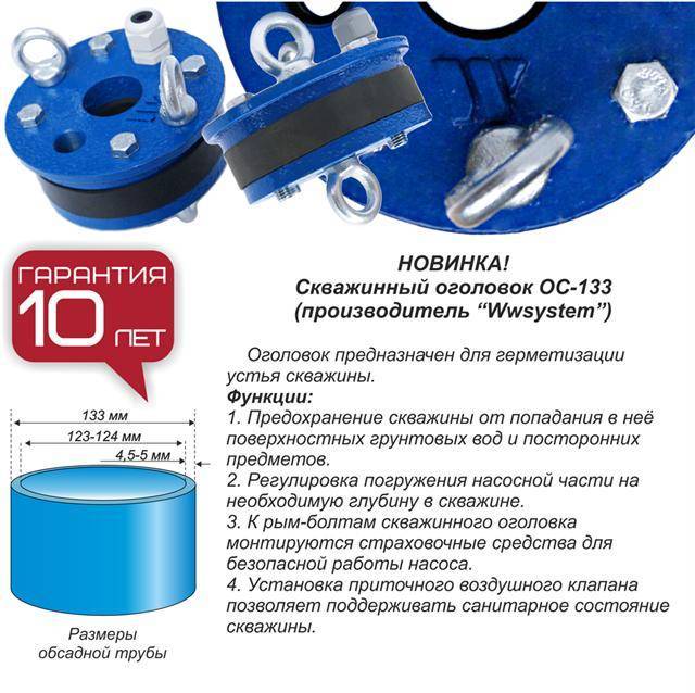 Оголовок для скважины - виды, монтаж, изготовление своими руками