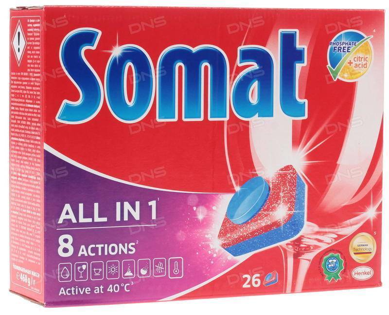 Обзор таблеток somat для посудомоечных машин: виды, плюсы и минусы, отзывы покупателей